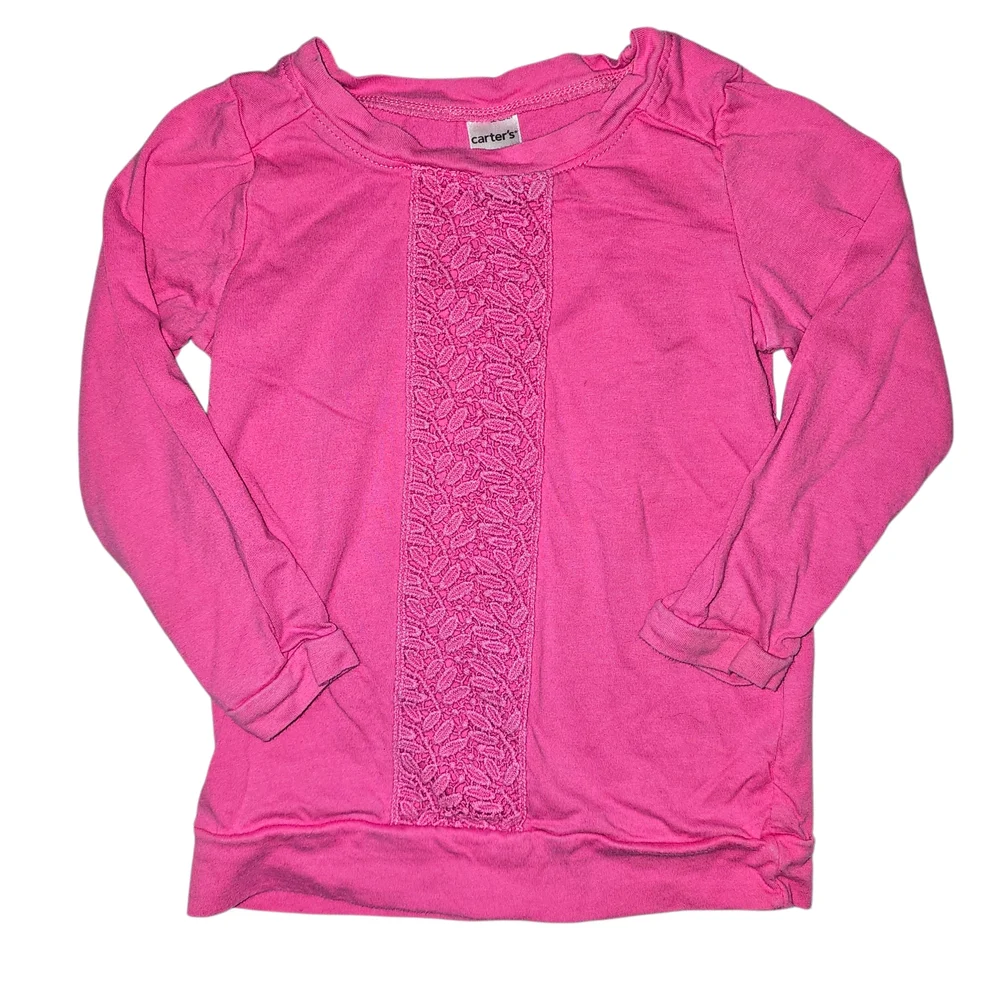 Carter's Fuchsia Lace‎ Front Sweater
